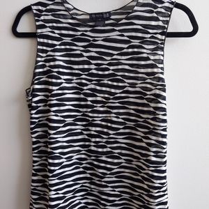 Kenneth Cole New York size M black&white sheer top